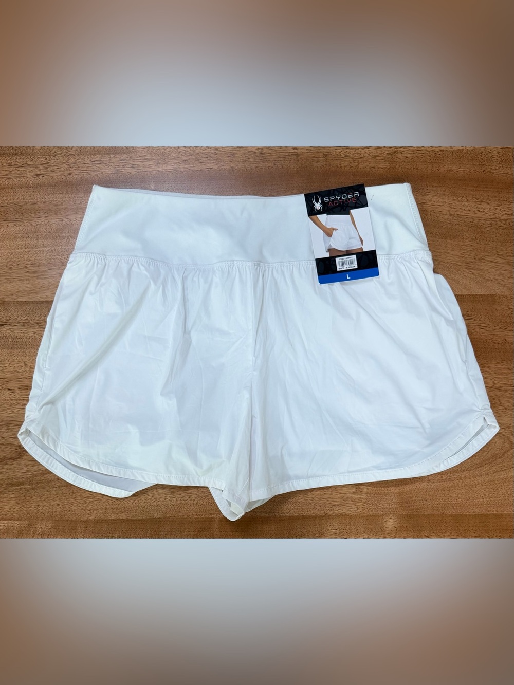 Spyder - Women's Active High Rise Shorts | All White | Size Large [NWT]